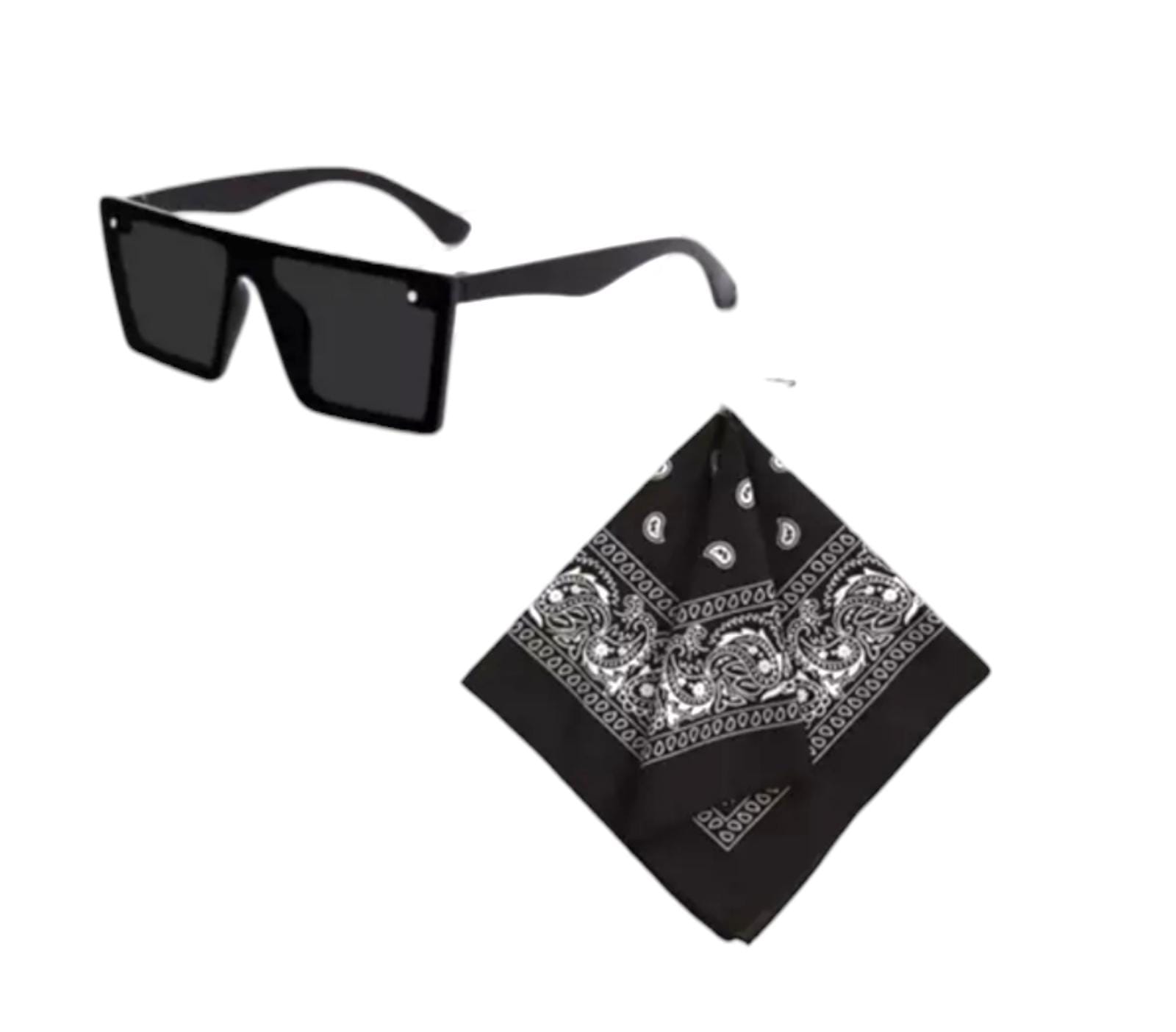 Latest UV Protected Sunglasses For Men and  Women Black Printed Hankey Men and women and boys  and Girls Novelty Print Paisley Bandana Headband Scarf Handkerchiefs